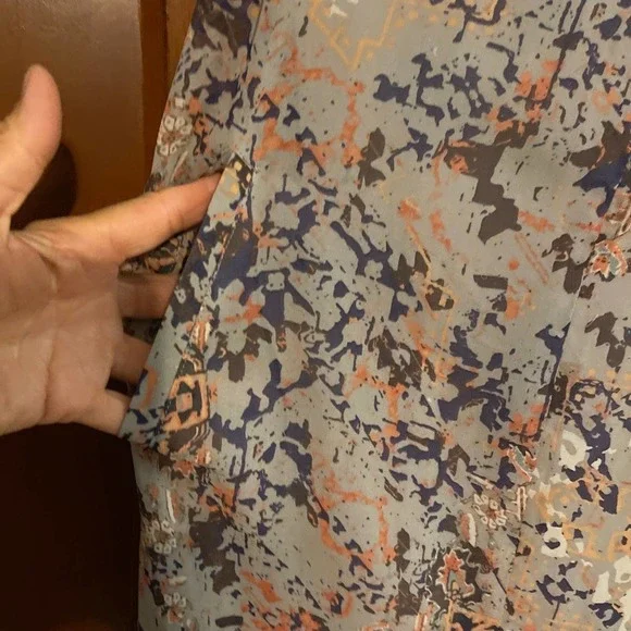 Cabi Fresco Shift Mini Slip Dress Women’s MEDIUM Purple Orange V-Neck - Picture 6 of 7